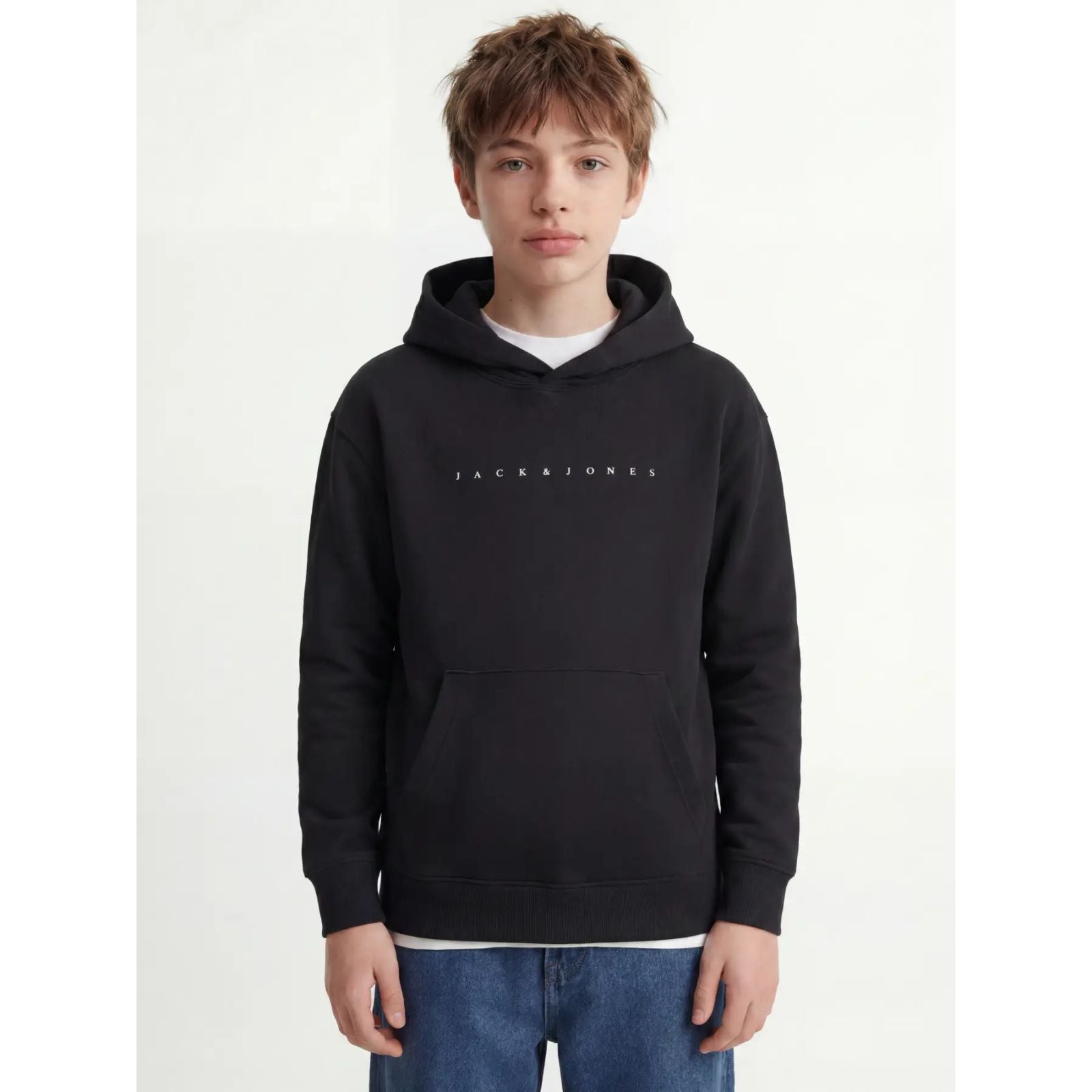 Zwarte loose sweater hoodie Star - Capuchon Fashion