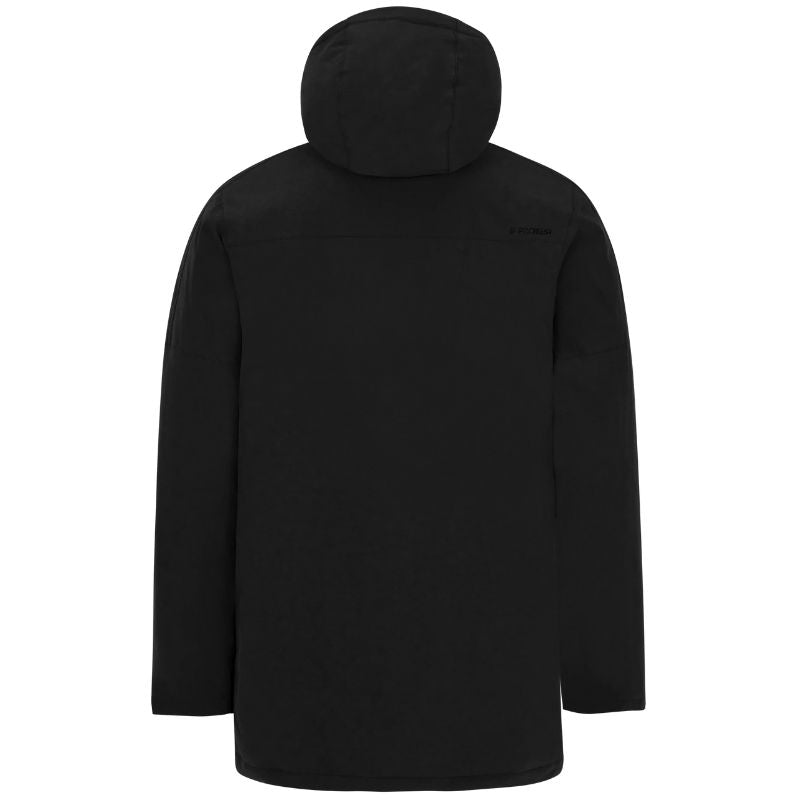 Zwarte outdoor long jacket Hemley - Capuchon Fashion