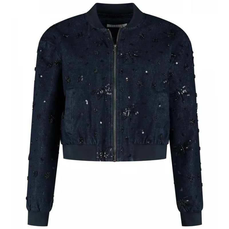 Zwarte pailletten bomberjacket Lola - Capuchon Fashion
