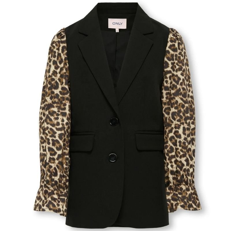 Zwarte panterprint blazer Kira - Capuchon Fashion