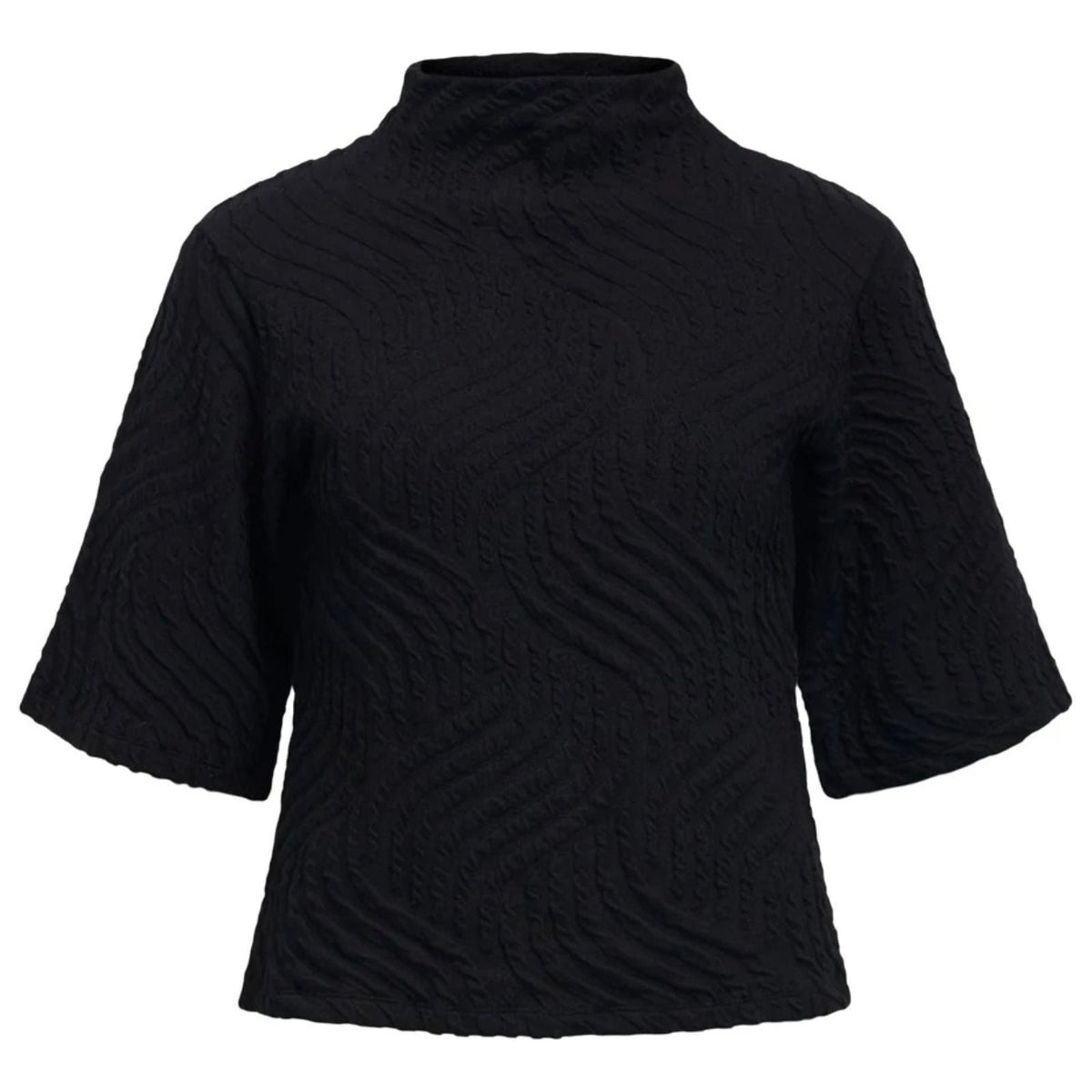 Zwarte regular fit high neck top Meral - Capuchon Fashion