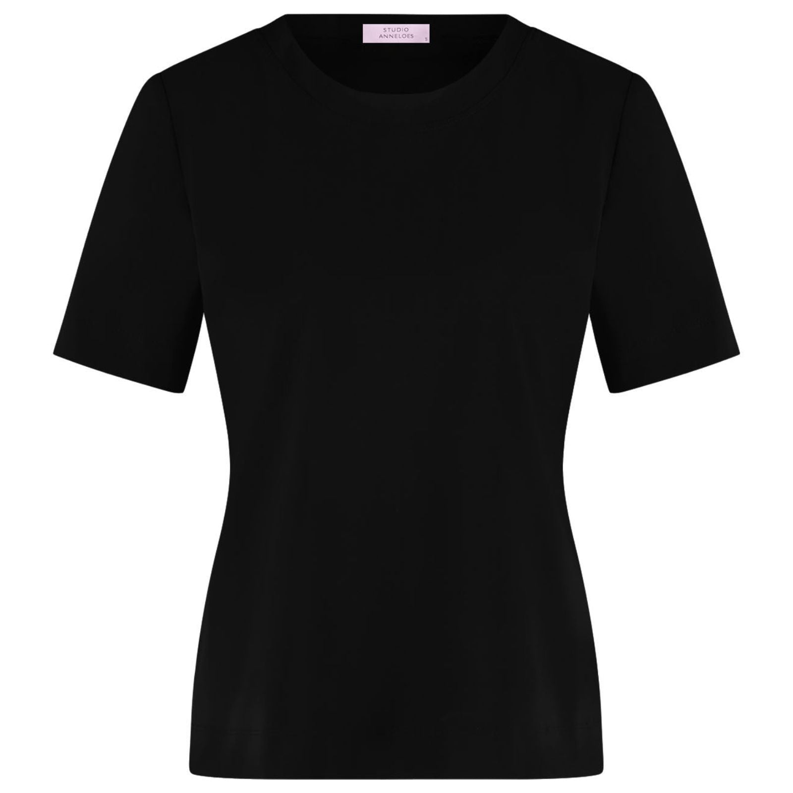 Zwarte regular fit ronde hals tee Travel - Capuchon Fashion