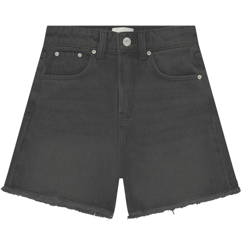 Zwarte ruffle denim short Sarrah - Capuchon Fashion
