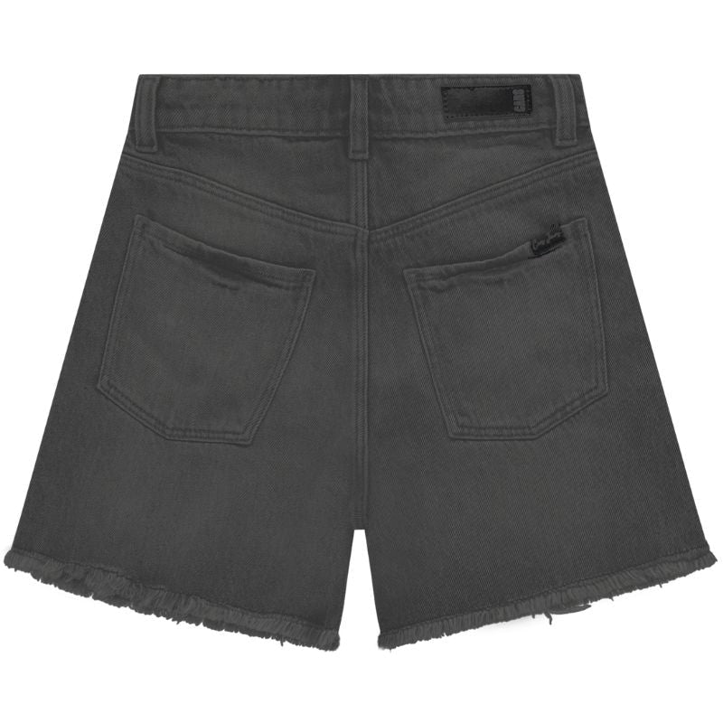 Zwarte ruffle denim short Sarrah - Capuchon Fashion