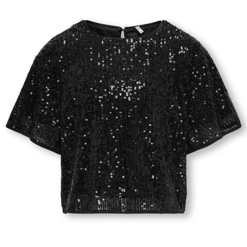 Zwarte sequin top Fransa - Capuchon Fashion