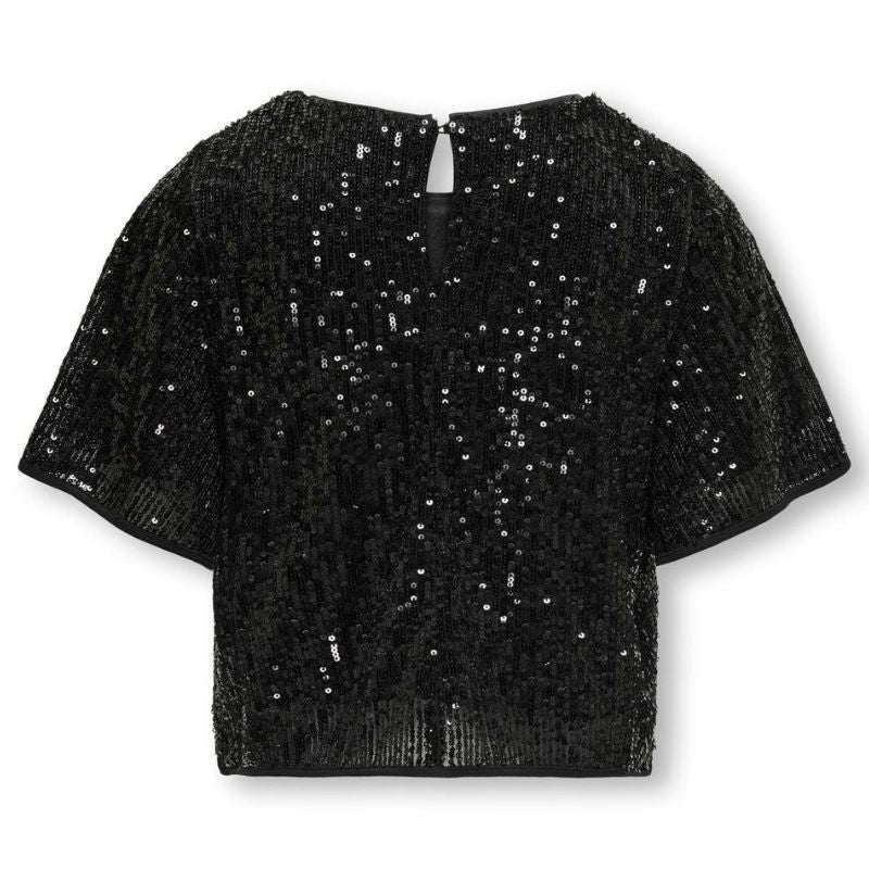 Zwarte sequin top Fransa - Capuchon Fashion