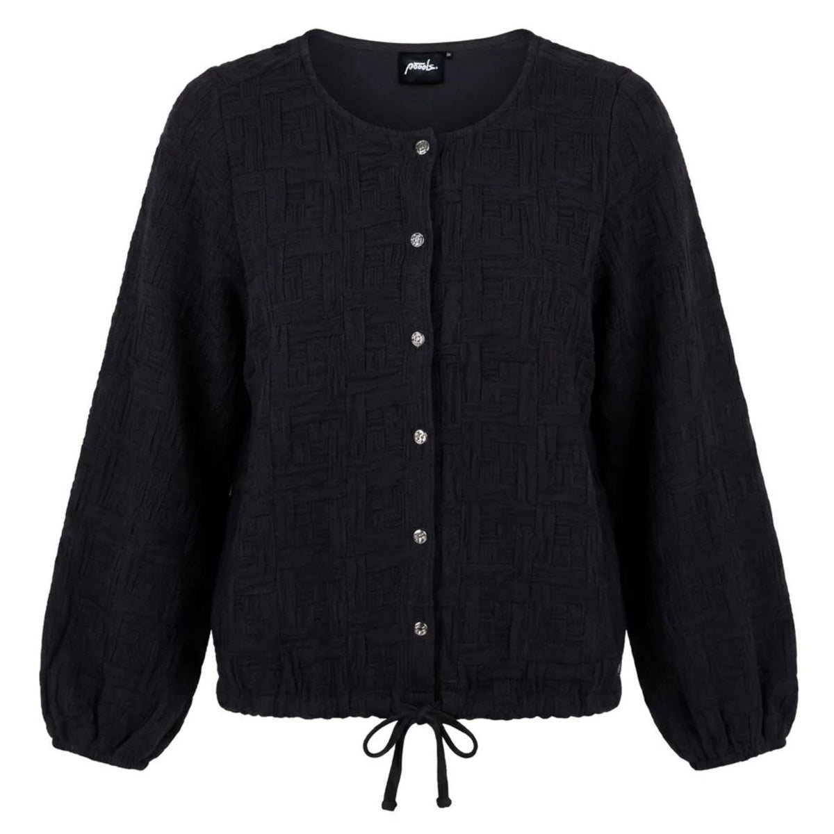 Zwarte structure square blouse 633168 - Capuchon Fashion