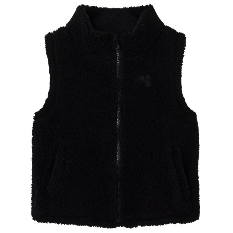 Zwarte teddy gilet Lofen - Capuchon Fashion