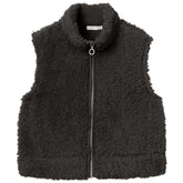 Zwarte teddy gilet Nenny - Capuchon Fashion