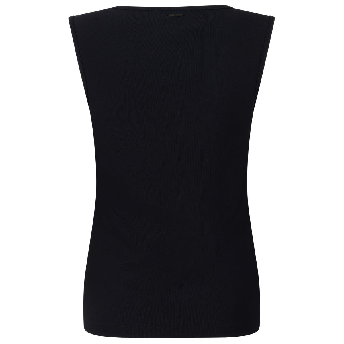 Zwarte travel mouwloze rib top Suus - Capuchon Fashion