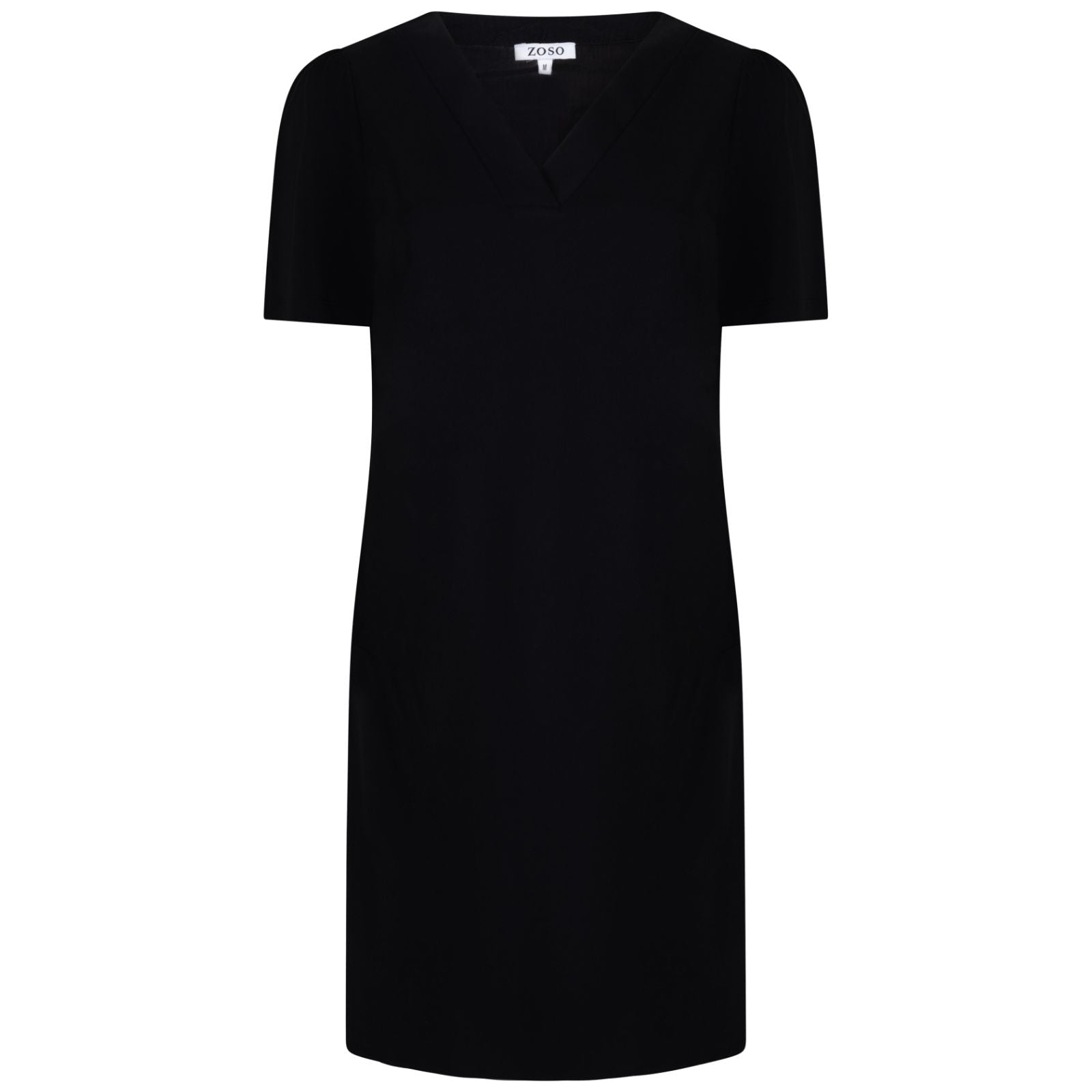 Zwarte travel v-hals jurk Juulz - Capuchon Fashion