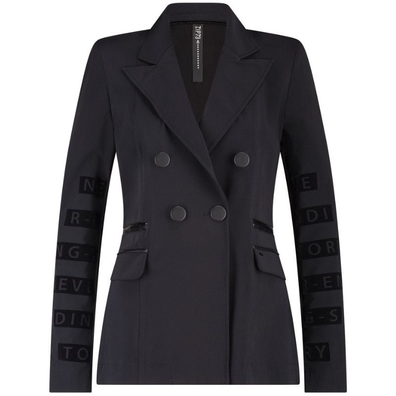 Zwarte velvet blazer Sleeve Never Ending - Capuchon Fashion