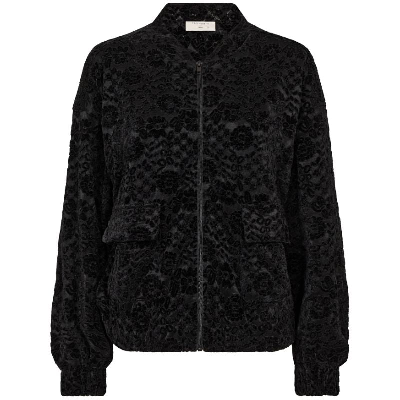 Zwarte velvet bomberjacket Gry - Capuchon Fashion