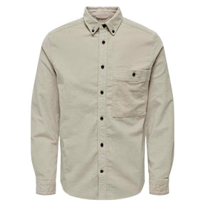 Beige cord shirt Newterry - Capuchon Fashion