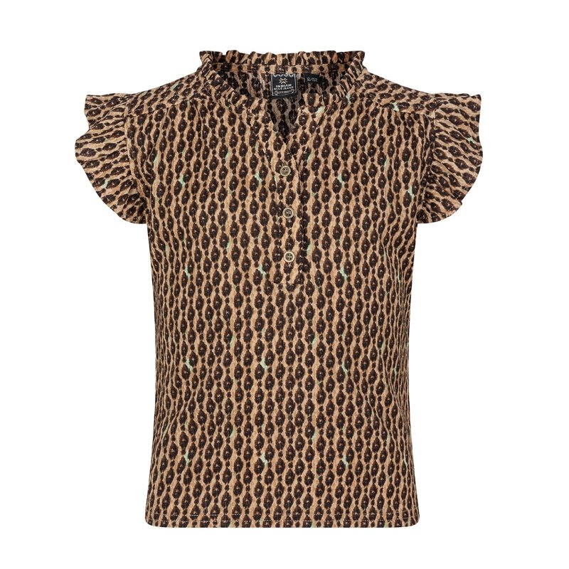 Beige shirt Animal Ruffle - Capuchon Fashion