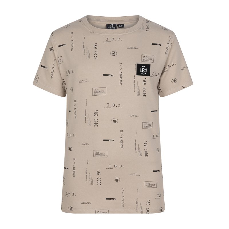 Beige t-shirt All Over Print - Capuchon Fashion