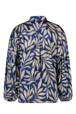 Blauw geprinte blouse Cooper big flower - Capuchon Fashion