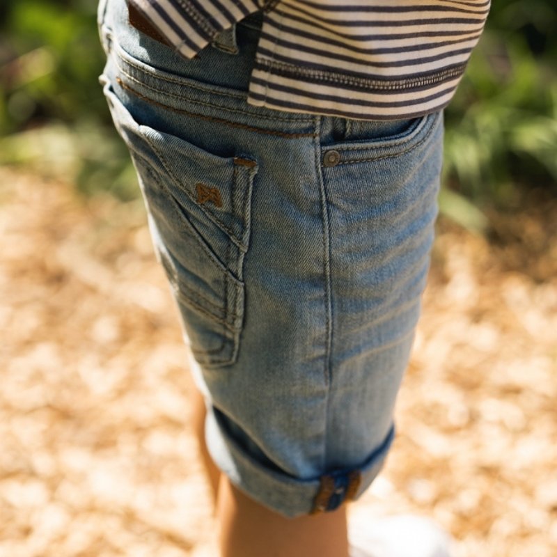 Blauwe jeans short T46882 - Capuchon Fashion