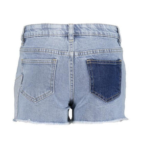 Blue Denim jeans short Patch - Capuchon Fashion
