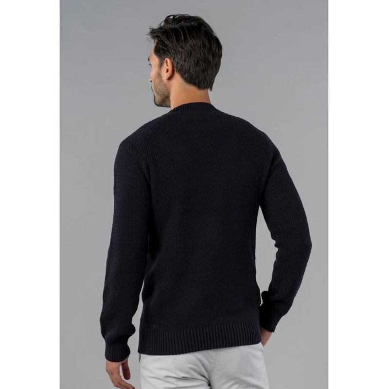 Donkerblauwe round neck pullover Bruce - Capuchon Fashion