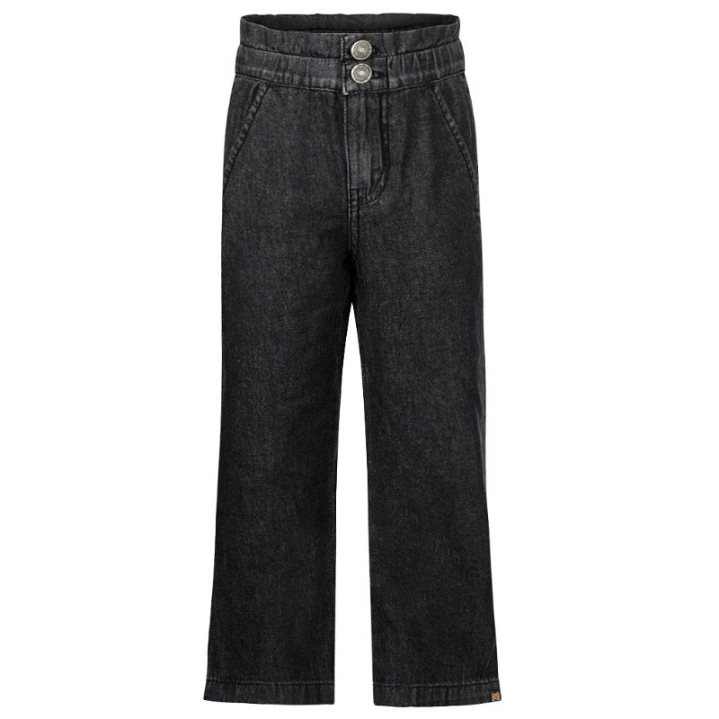 Donkergrijze jeans wide leg S48941 - Capuchon Fashion