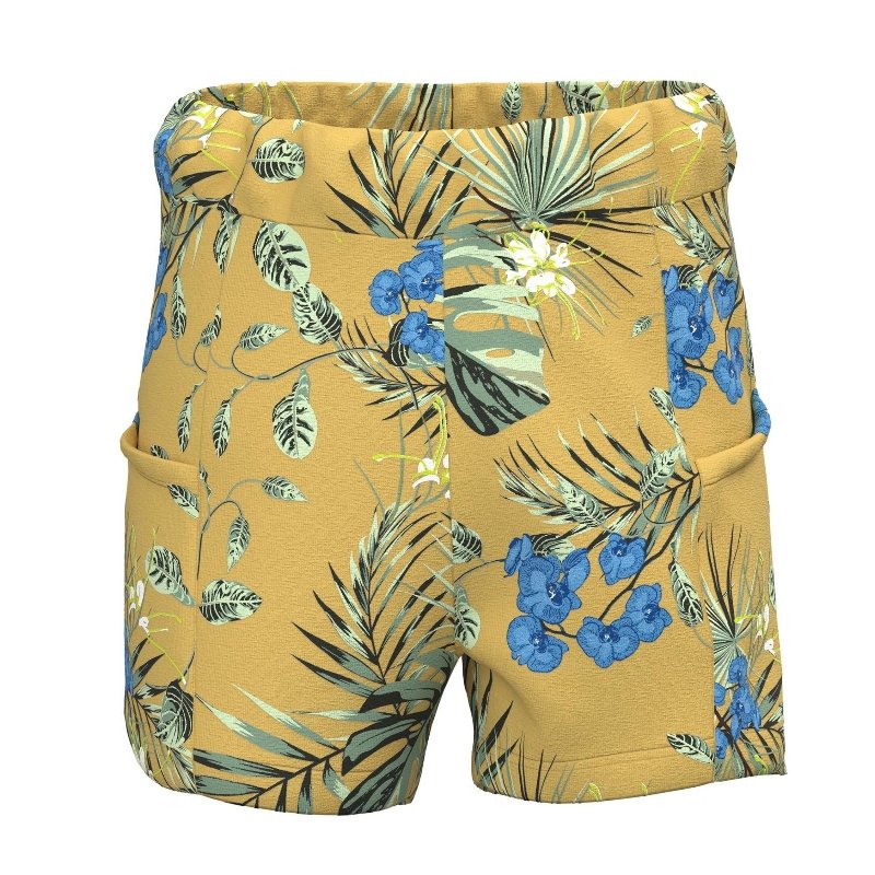 Geel geprinte short Florence - Capuchon Fashion