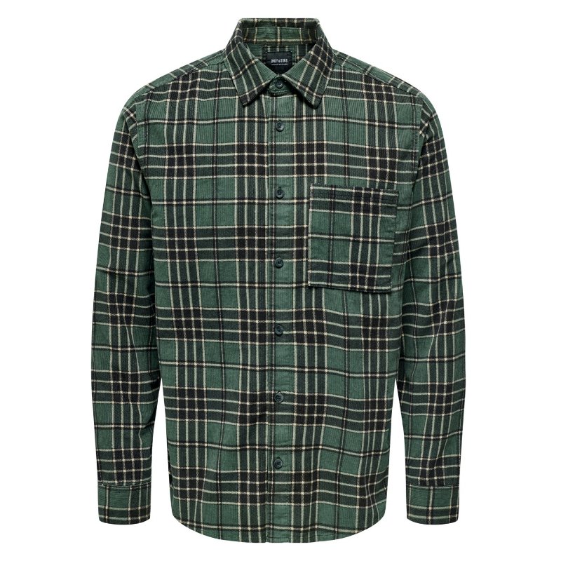 Groen geprint shirt Leo Check - Capuchon Fashion