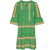Groen geprinte jurk Alberte - Capuchon Fashion