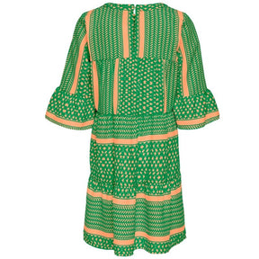 Groen geprinte jurk Alberte - Capuchon Fashion