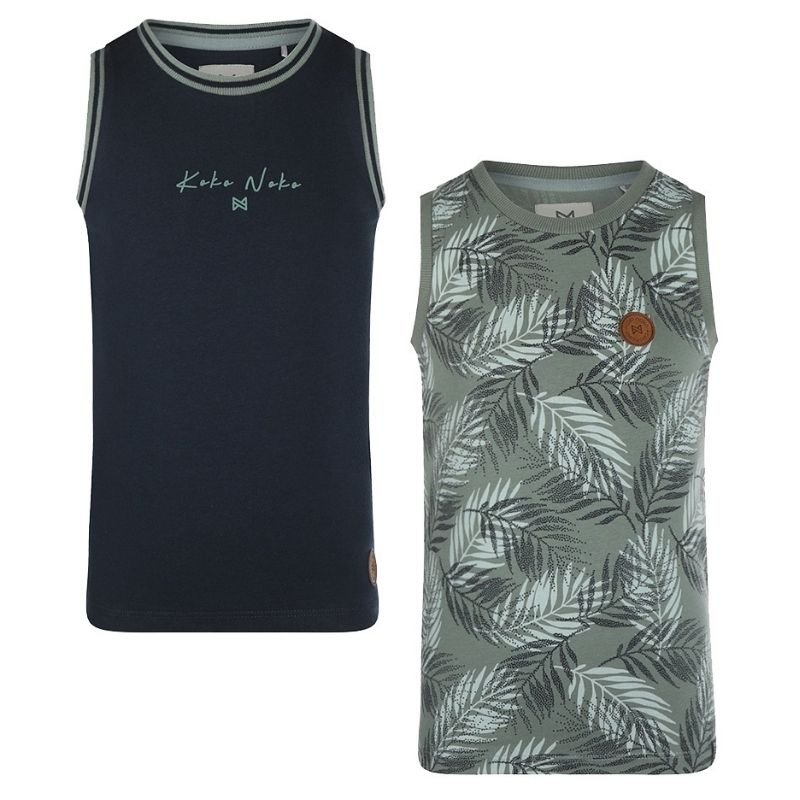 Groen geprinte tanktop 2-pack R50803 - Capuchon Fashion