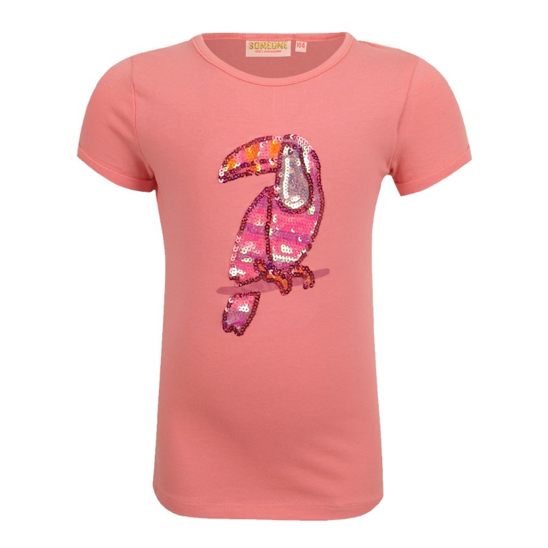 Koraalrood t-shirt Tromo - Capuchon Fashion