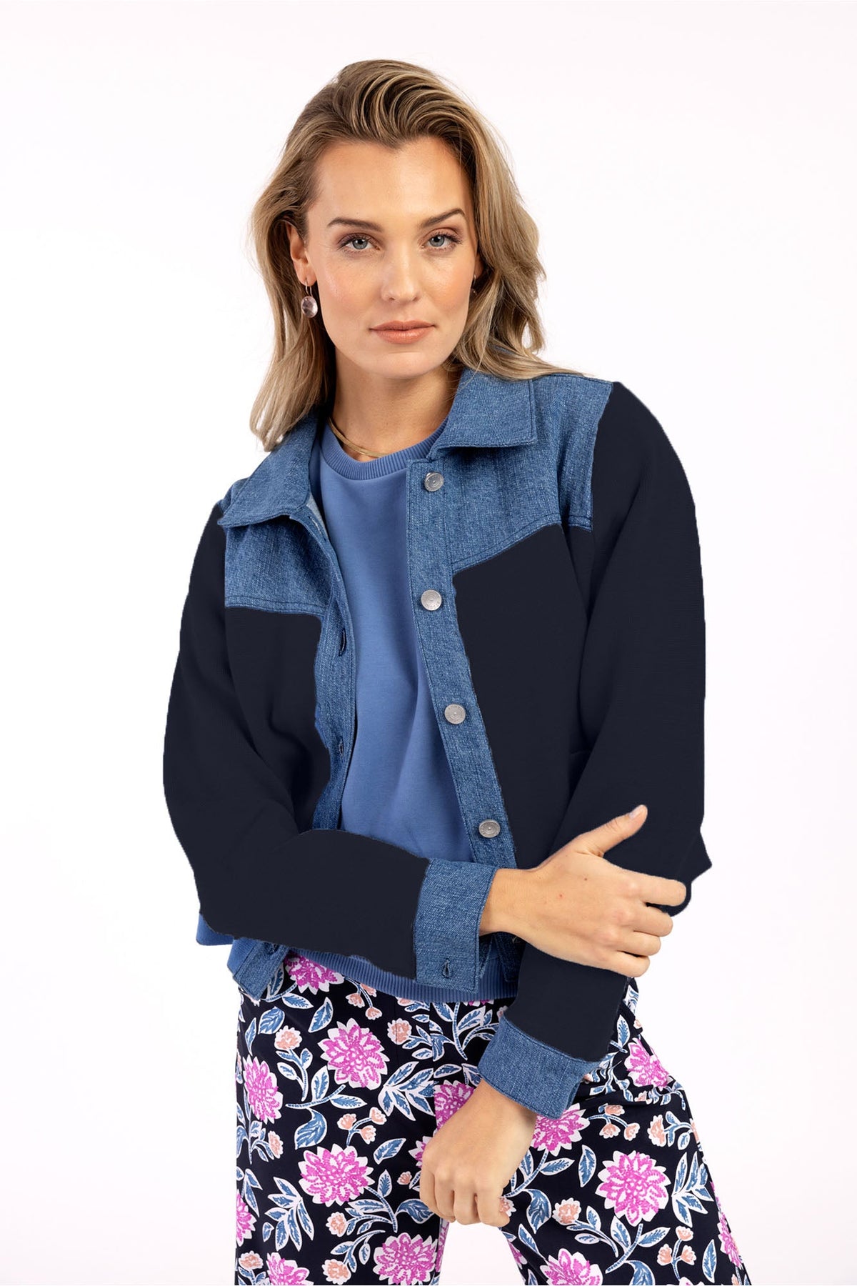 Mid Jeans jacket Felicia denim knit - Capuchon Fashion