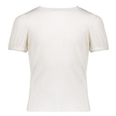 Offwhite rib t-shirt Puffed Shoulders - Capuchon Fashion