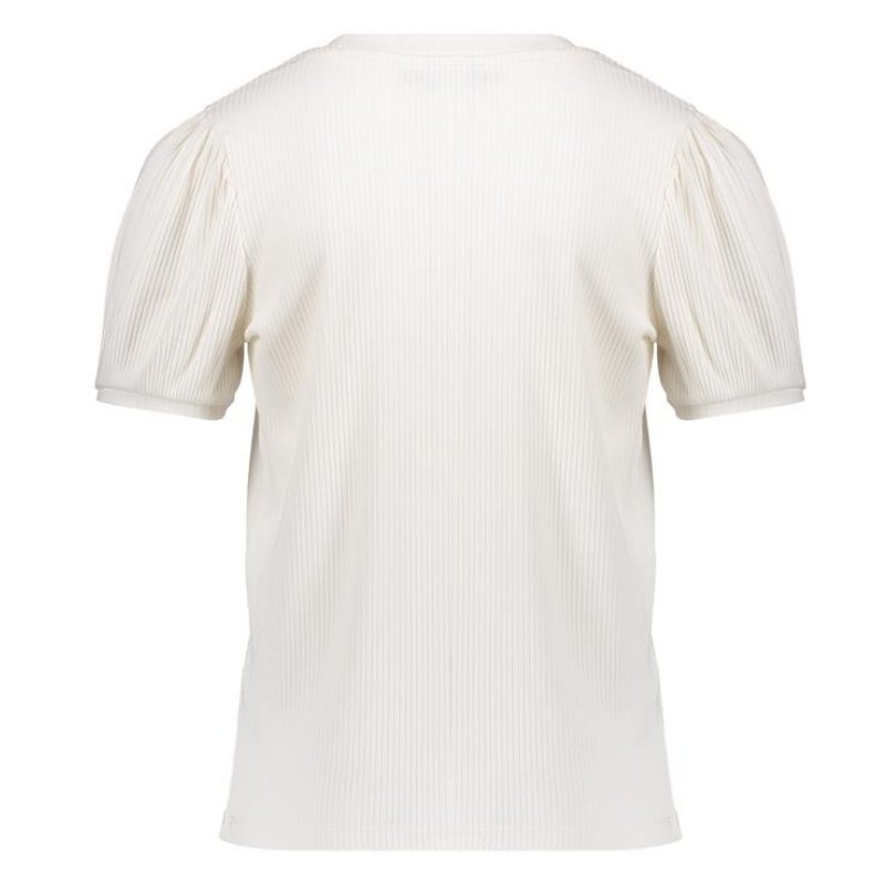 Offwhite rib t-shirt Puffed Shoulders - Capuchon Fashion