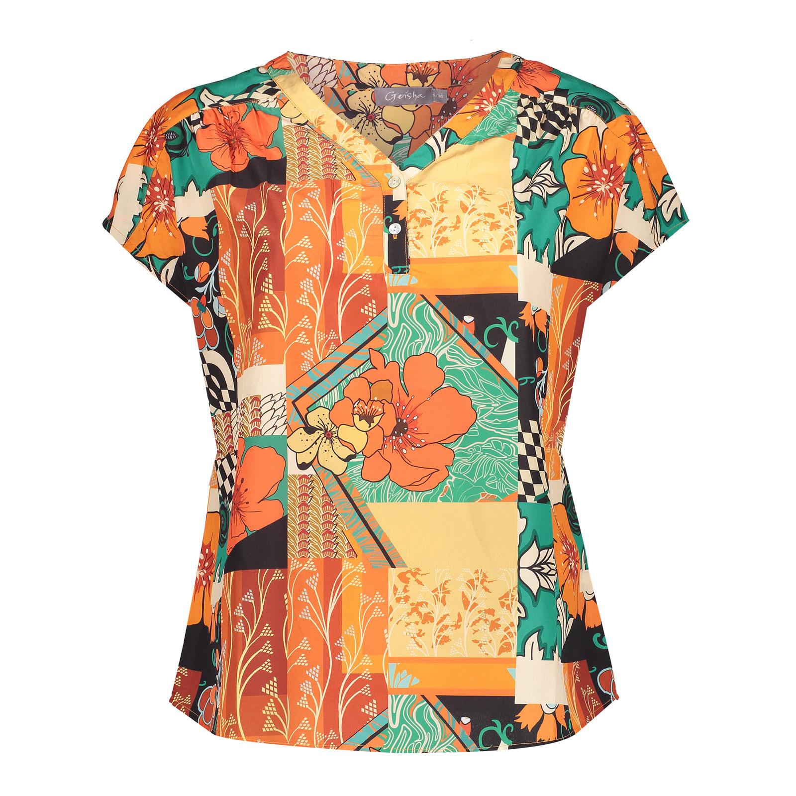 Oranje geprinte top Patch - Capuchon Fashion