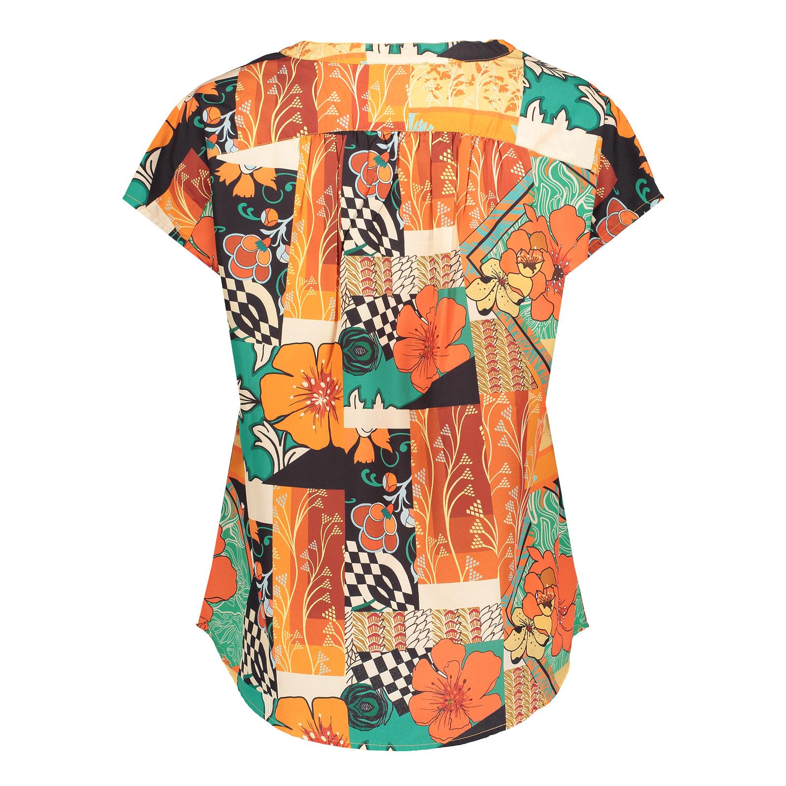 Oranje geprinte top Patch - Capuchon Fashion