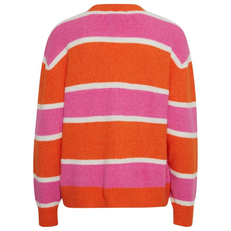 Oranje gestreept vest Motif - Capuchon Fashion