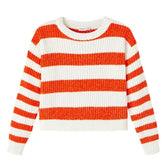 Oranje gestreepte short knit Nijanna - Capuchon Fashion