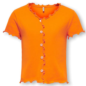 Oranje top Laila Button - Capuchon Fashion