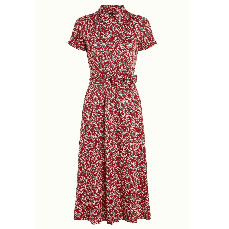 Rood geprinte jurk Olive Pereira - Capuchon Fashion