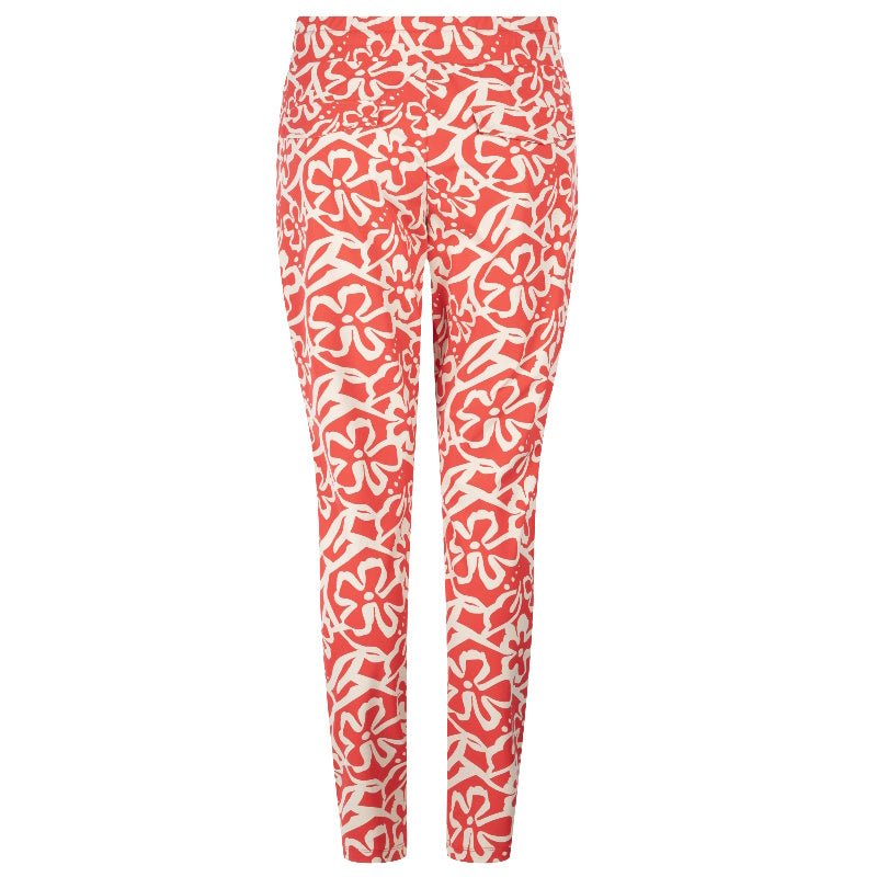 Rood geprinte travel broek Vera - Capuchon Fashion