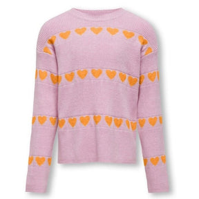 Roze geprinte knit Dana Heart - Capuchon Fashion