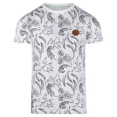 Wit geprint t-shirt R50805 - Capuchon Fashion