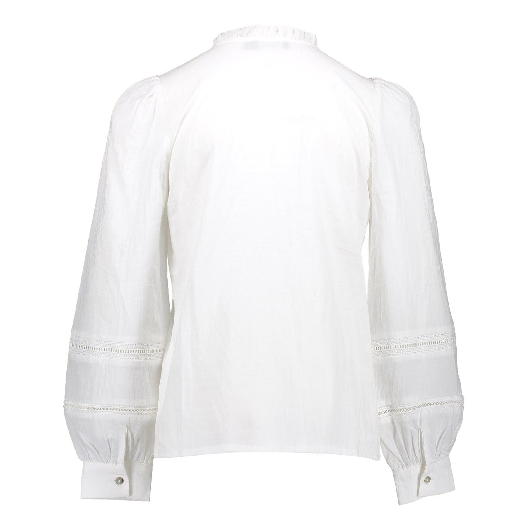 Witte blouse Broderie LS - CapuchonFashion