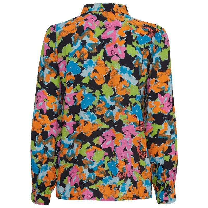 Zwart geprint shirt Ganava - Capuchon Fashion