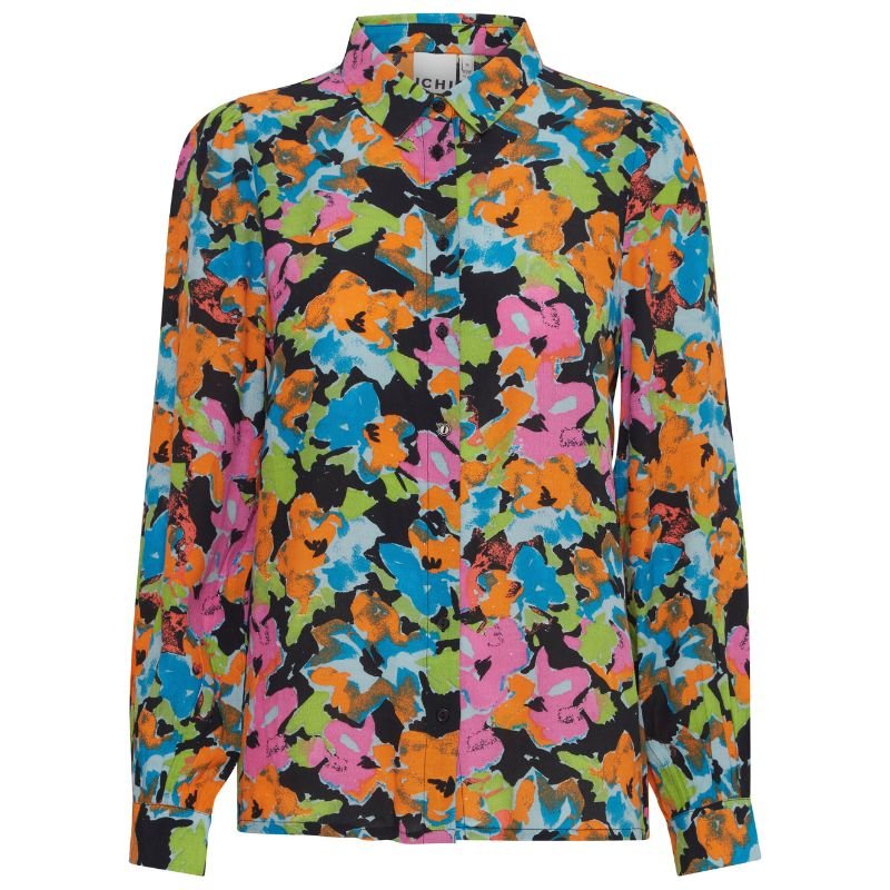 Zwart geprint shirt Ganava - Capuchon Fashion