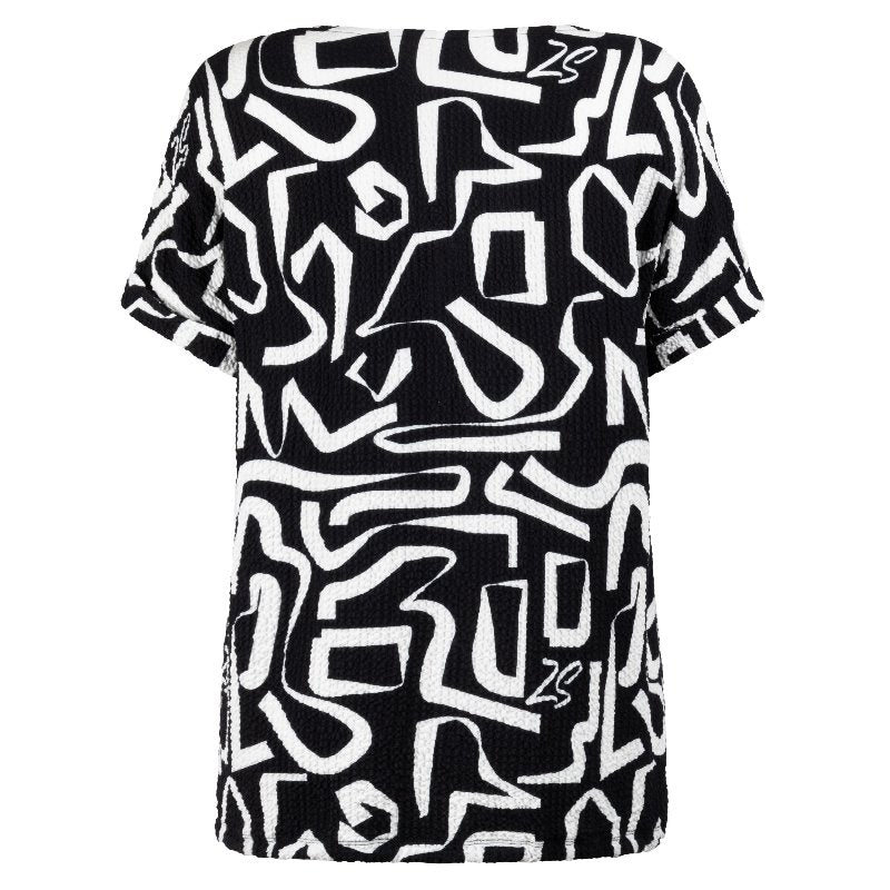 Zwart geprinte fantasy blouse Jenna - Capuchon Fashion