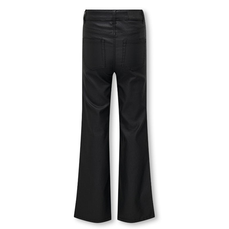 Zwarte coated wide pant Juicy - Capuchon Fashion