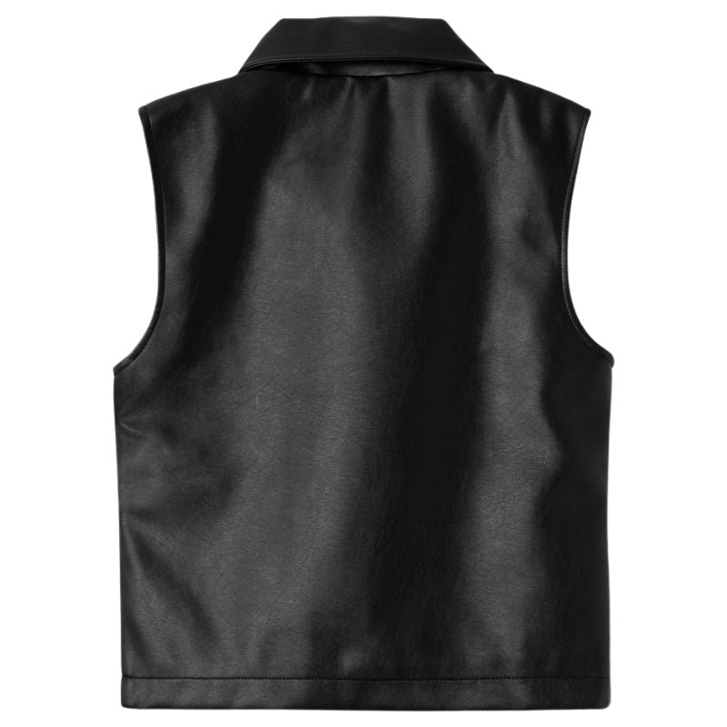 Zwarte gilet Madina PU - Capuchon Fashion